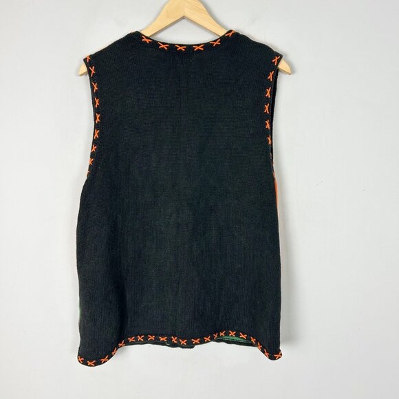 Vintage Basic Editions Halloween Sweater Vest Beaded Size XL Women's - Picture 9 of 10